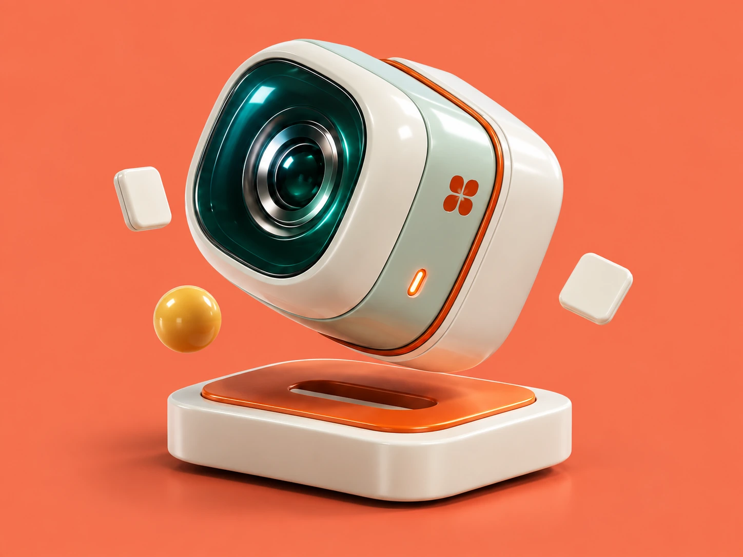 A mint and chrome AI agent core